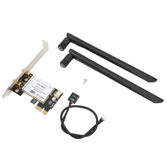 Suodoka Wireless Internet Card 2.4Ghz 5Ghz Dual Band PCIE WiFi Network Adapter Bluetooth 4.0 300Mbps High Transmission Rate Black for Desktop Computer (8.27 inches / 21 cm)