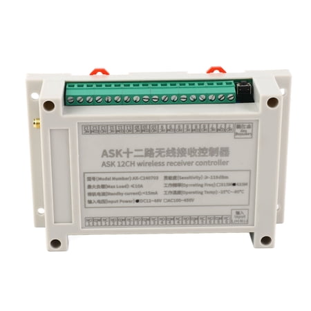 Suodoka Wireless Remote Control System 12 Channel RF 10A Relay Receiver with 433MHZ Transmitter DC 12V-36V Smart Switch for Home Automation and Electrical Appliances
