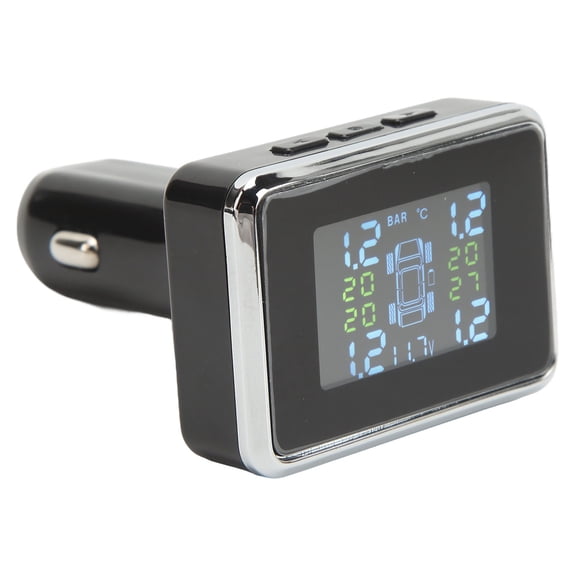 Suodoka Wireless Tire Pressure Monitor System with 4 Sensors, DC 12V TPMS for Truck RV, Cigarette Lighter Interface