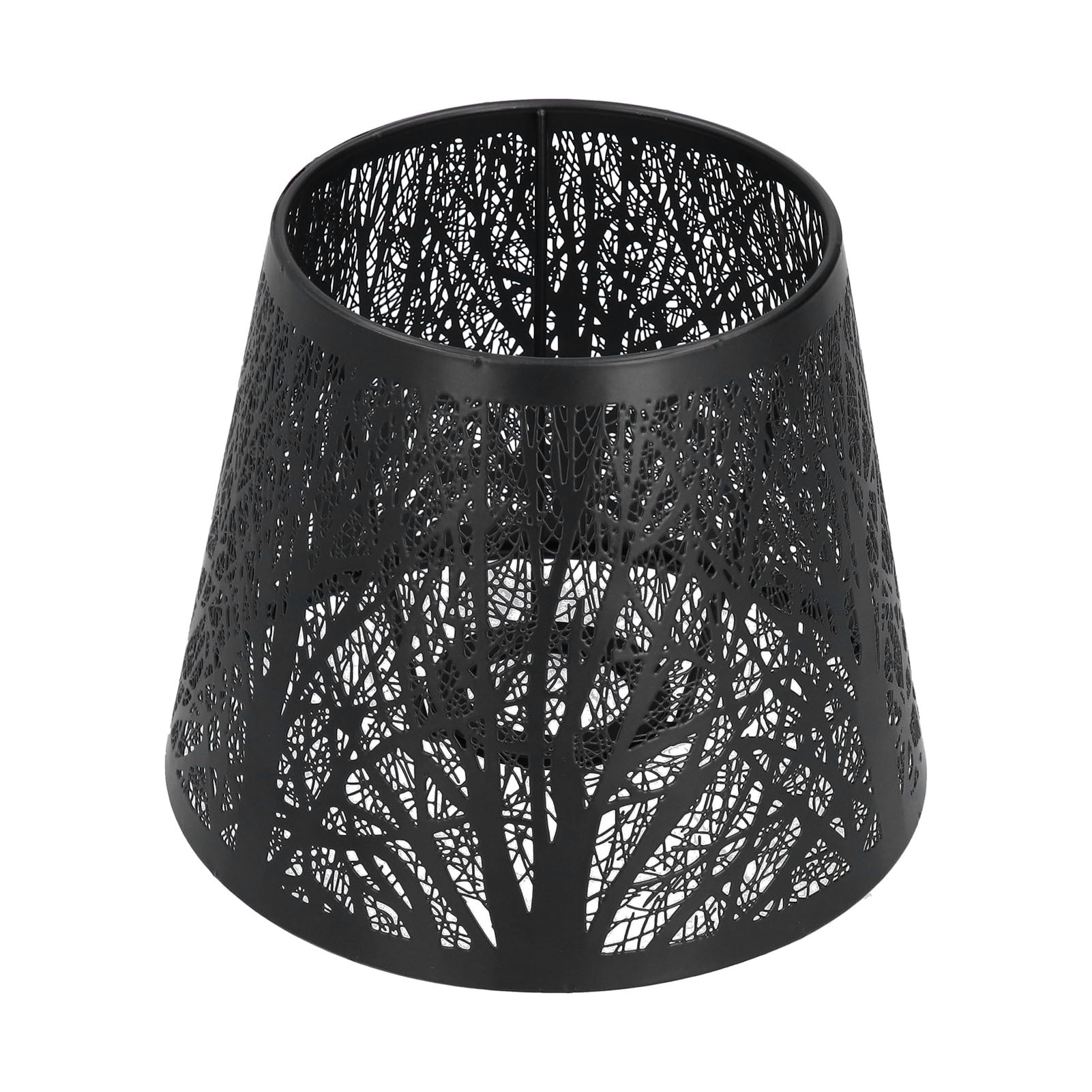 Suodoka Wrought Iron Lampshade Carved Forest Tree Shaped E27 Mini Lamp Shade for Table Lamp Bedroom Bedside Decor Black (19x15x13 cm / 7.48x5.91x5.12 in)