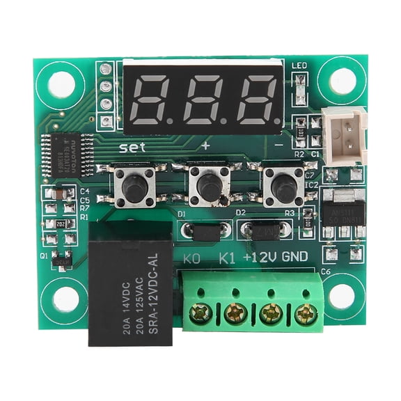 Suodoka XH-W1209 High Accuracy Digital Thermostat Temperature Control Switch Sensor Module with Relay Output for Incubators and HVAC Systems (6 x 6 inches / 15.24 x 15.24 cm)