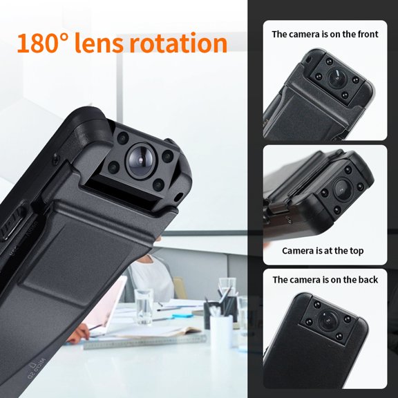 Suodoka Z7 1080P Mini Camera Recorder Motion Action Camera Without Remote Control No Wifi Video Recorder 180-Degree Rotating Lens Motion Detection Magnetic Back Clip 7H Battery Life Black