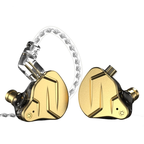 Suodoka ZSN Pro X Luxury Gold Hybrid Driver Wired In Ear Headphones, No-Mic Professional Audio Earbuds, Audiophile Lossless Studio Stage In-Ear Monitors (10 Inches / 25.4 Cm)