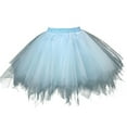 thumbnail image 1 of Suokom Womens Pleated Gauze Short Skirt Adult Tutu Skirts for Women High Quality Dancing Skirt Black,Blue One Size, 1 of 2