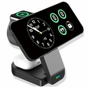 Suonee 3-in-1 Docking Station with USB Type-C Cable for iPhone & Apple Watch, Black