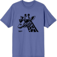 thumbnail image 1 of Sup? Giraffe with Sunglasses Adult Blue Crew Neck Short Sleeve Tee-Medium, 1 of 3