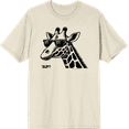 thumbnail image 1 of Sup? Giraffe with Sunglasses Adult Natural Crew Neck Short Sleeve Tee-3XL, 1 of 4