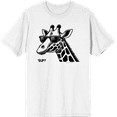 thumbnail image 1 of Sup? Giraffe with Sunglasses Adult White Crew Neck Short Sleeve Tee-Medium, 1 of 4