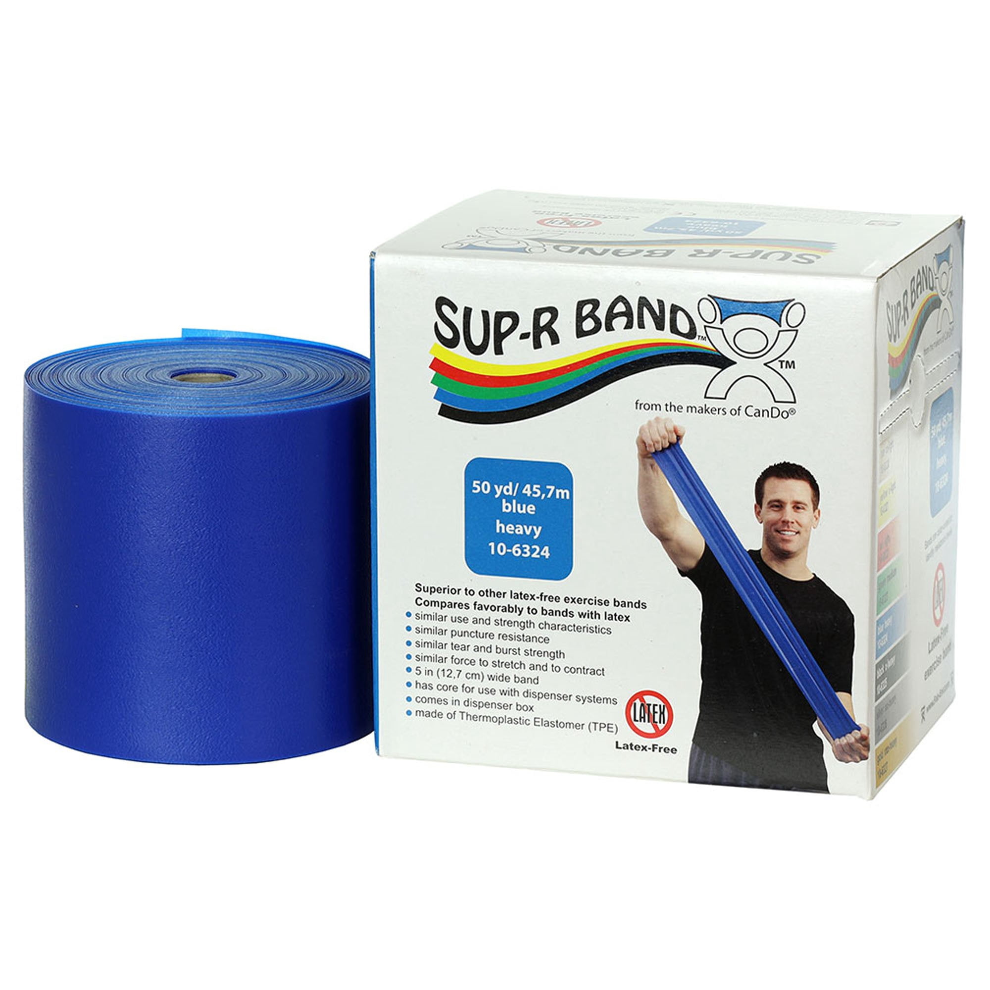 Sup-R Band Exercise Resistance Band, Blue 5 Inch X 50 Yard Heavy ...