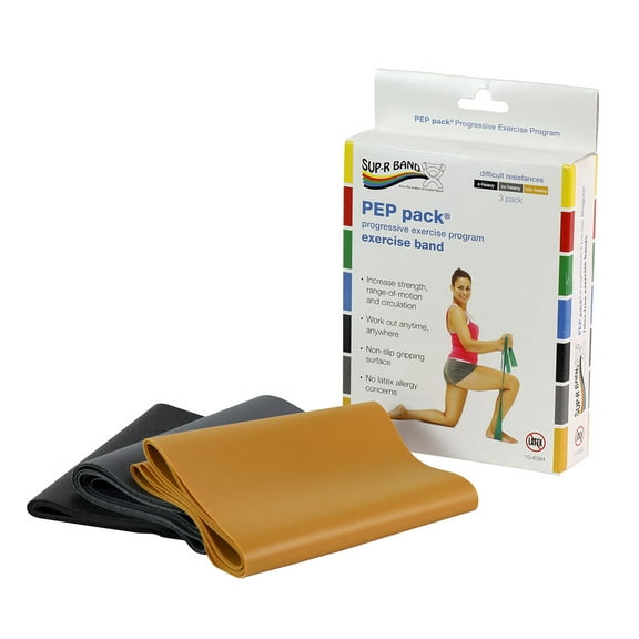 Sup-R band, latex-free PEP Pack, challenging (black, silver, gold)