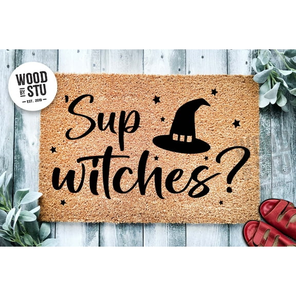 Sup Witches Door Mat | Funny Doormat | Welcome Mat | Halloween Decor | Funny Witch Themed Door Mat | Home Doormat | Halloween Mat