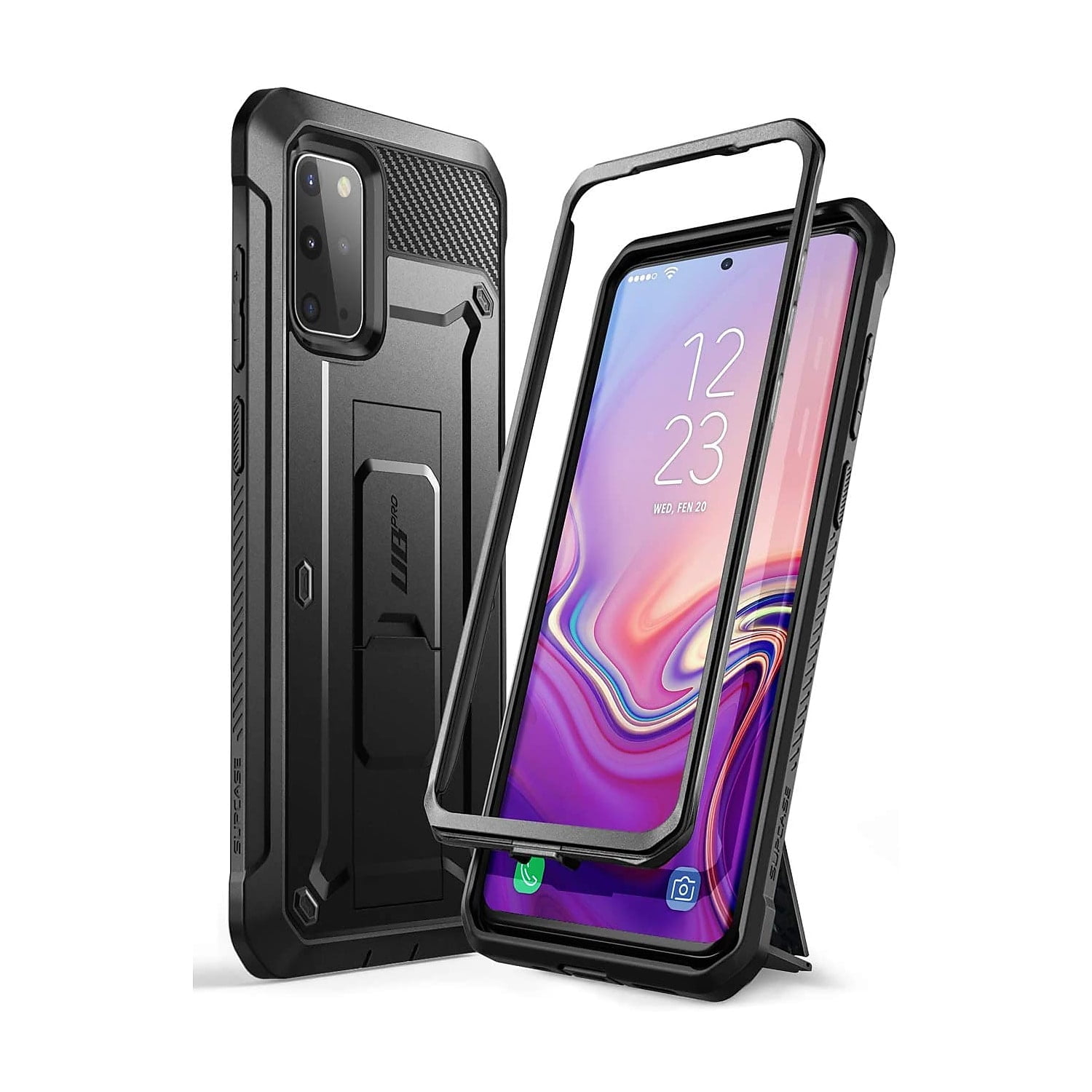 SUPCASE Unicorn Beetle Pro Black Rugged Case for Galaxy S20 Plus (S-S20P-UBP-BK)