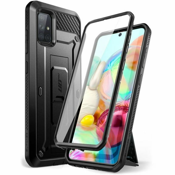 SupCase Unicorn Beetle Pro Series Designed for Samsung Galaxy A71 Case, Full-Body Rugged Holster & Kickstand Case with Built-in Screen Protector (Black)
