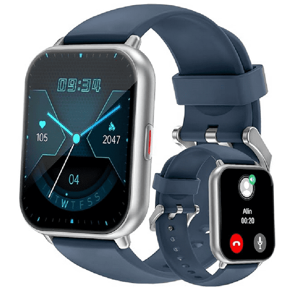 SupDevice Smart Watches with BT Call/Message Reminder, 1.85" HD Touch Screen, 100+ Sports/Fitness Tracker (Blue)