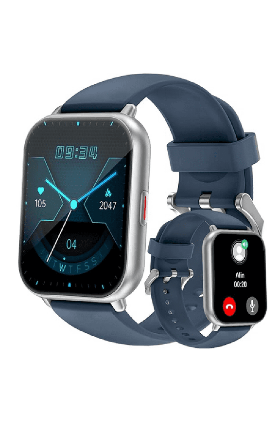 Smart Watches with BT Call/Message Reminder, 1.85" HD Touch Screen, 100+ Sports/Fitness Tracker (Blue)