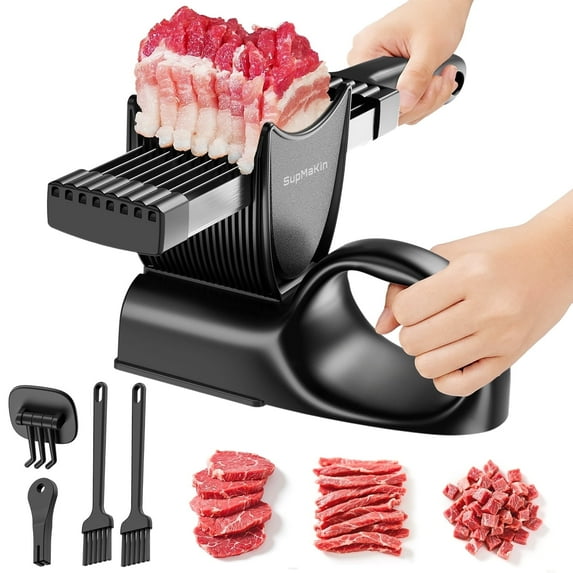 SupMaKin Meat Slicer Cleaver Knives Set, 17-in-1 Stainless Steel Meat Knife for Hot Pot, Barbecue and Making Pork Chicken Beef Jerky
