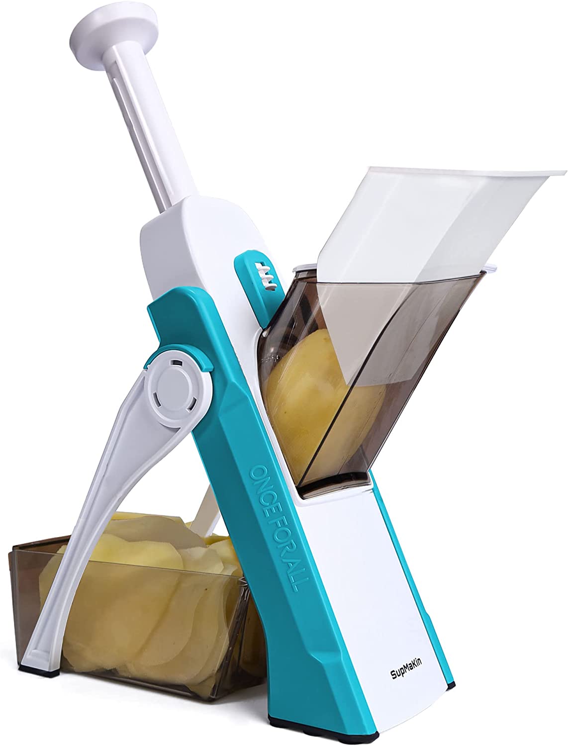 SupMaKin Safe Mandoline Slicer, Upright Handle Vegetable Potatoes Slicer Chopper, Julienne