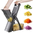 thumbnail image 1 of SupMaKin Safe Mandoline Slicer, Vegetable Chopper and Grater, Multi-purpose Food Shredder Dicer Cutter for Pineapple Strawberry Avocado Lemon, Adjustable Thickness, Dishwasher Safe, 1 of 10
