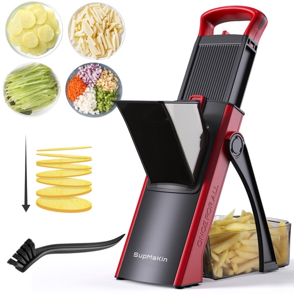 SupMaKin Upgrade Safe Mandoline Slicer Plus, Vegetable Chopper, Potato Slicer, Food Slicer Onion Chopper, Fry Cutter, Veggie Salad Dicer Kitchen