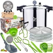 Supa Ant 23 Qt Pressure Canner   Complete Home Canning Set with Gauge, Rack, Lid, Jar Lifter, Ladle, Tongs & Bubble Popper
