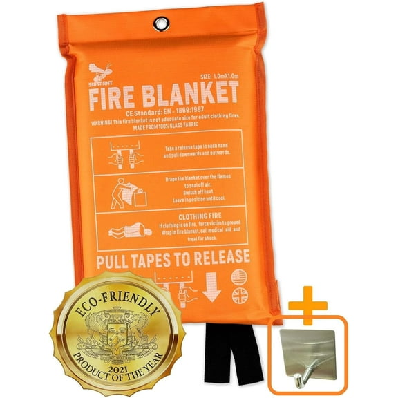 Supa Ant Emergency Fire Blanket for Home and Kitchen, High Visibility, Ce Certified, 40", 1 Pack