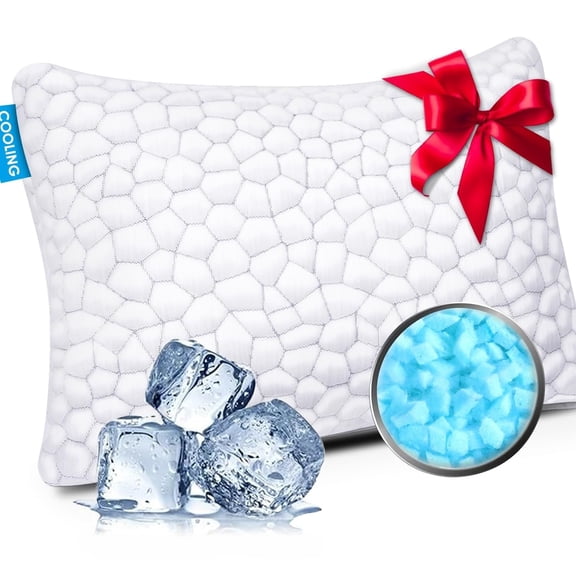 SUPA MODERN Cooling Pillow Queen Size 1 Pack for Hot Sleepers, Adjustable Cool Bed Pillows for Sleeping, Shredded Memory Foam Pillows, Soft Yet Supportive Pillow for Side, Back, Stomach Sleepers