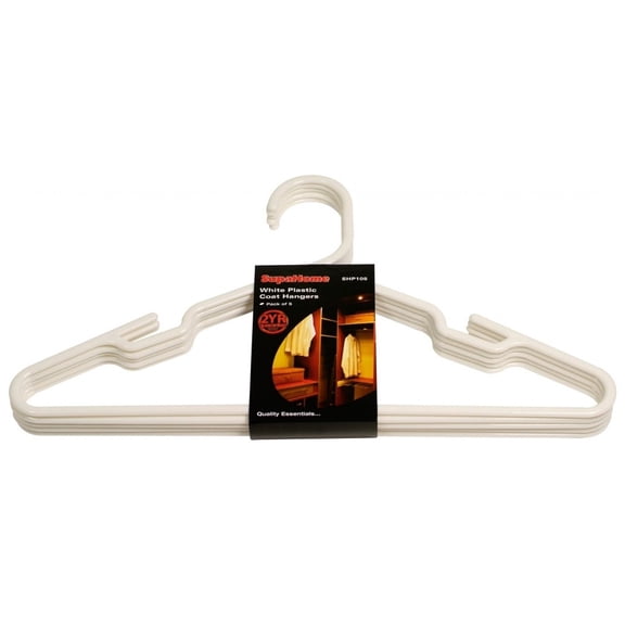 SupaHome Plastic Coat Hangers (Pack Of 5)