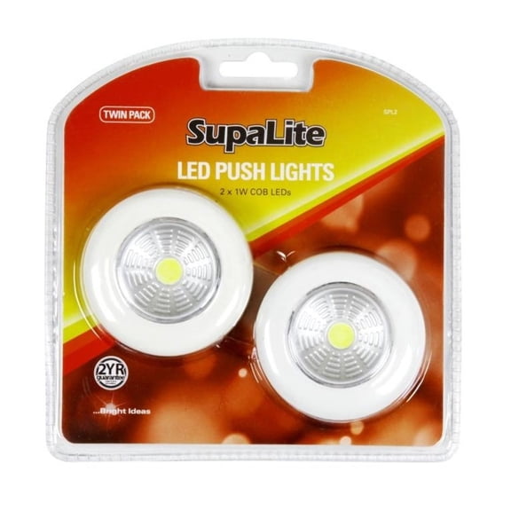 SupaLite LED Push Light (Pack Of 2)