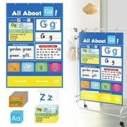2025 New Alphabet Learning Pocket Chart, Alphabet Flash Cards ABC Wall Chart Letter Game for Toddler Kids Supplies Preschool Kindergarten Classroom Must Haves