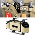 thumbnail image 1 of Supbessel 3-in-1 Car Organizers and Storage Box, Multifunctional Car Seat Back Storage Box with Tissue Holder, 2 Cup Holders & Hanging Hooks, Back Seat Car Organizer for Travel - Beige, 1 of 12