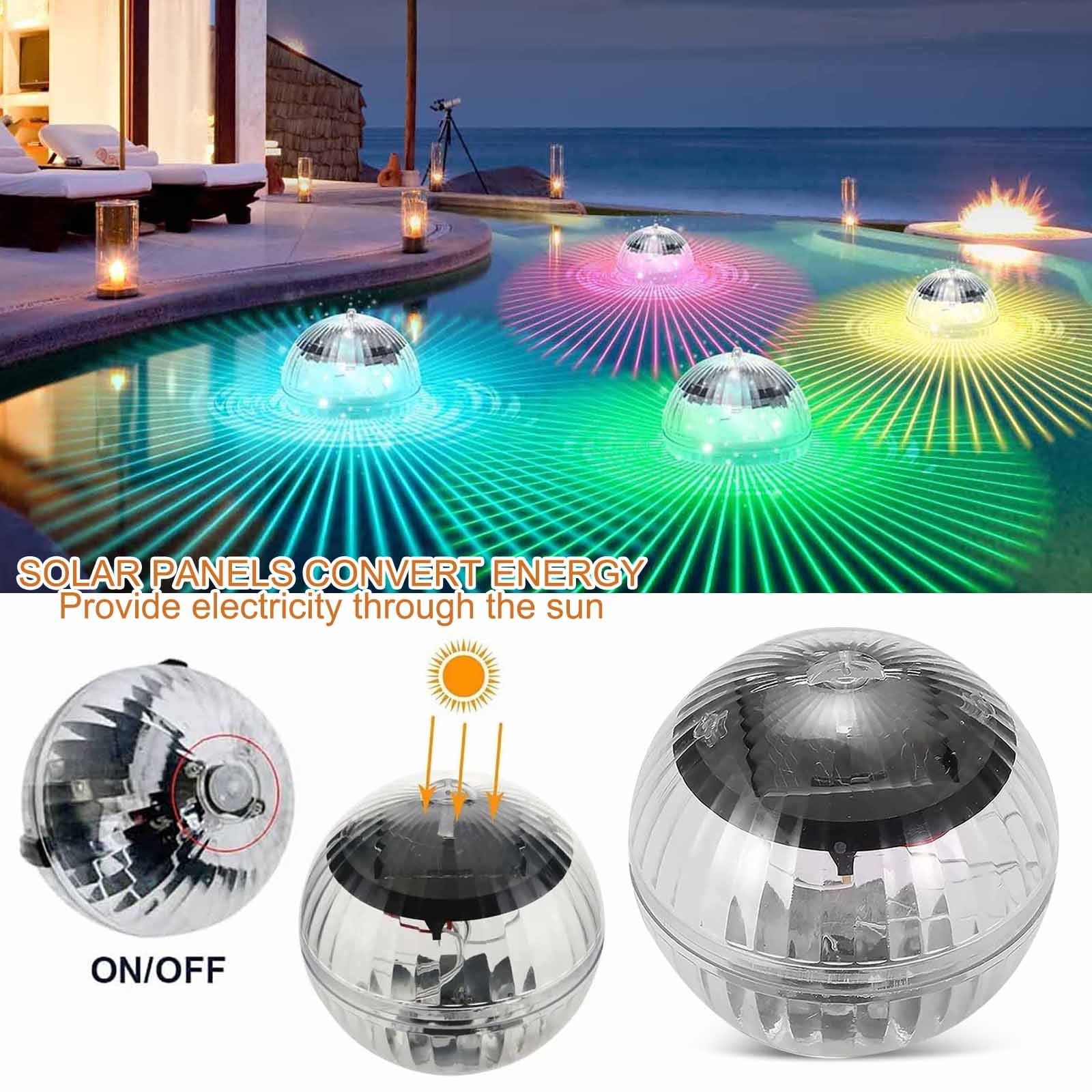 Supbessel 4-inch Solar Powered Floating Pond Light 7 Color Changing LED ...