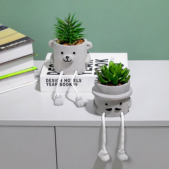 Supbessel Artificial Succulent Small Potted Plant - Realistic Succulent, Durable Material, No Watering, for Desk Bathroom Shelf, Home Office Cute Cubicle Decor