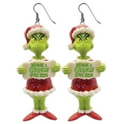 Supbessel Grinch Christmas Decorations 1 Pair Cute Cartoon Grin-ch Earrings Gift For Women Girl Birthday/Valentine's Day/Anniversary