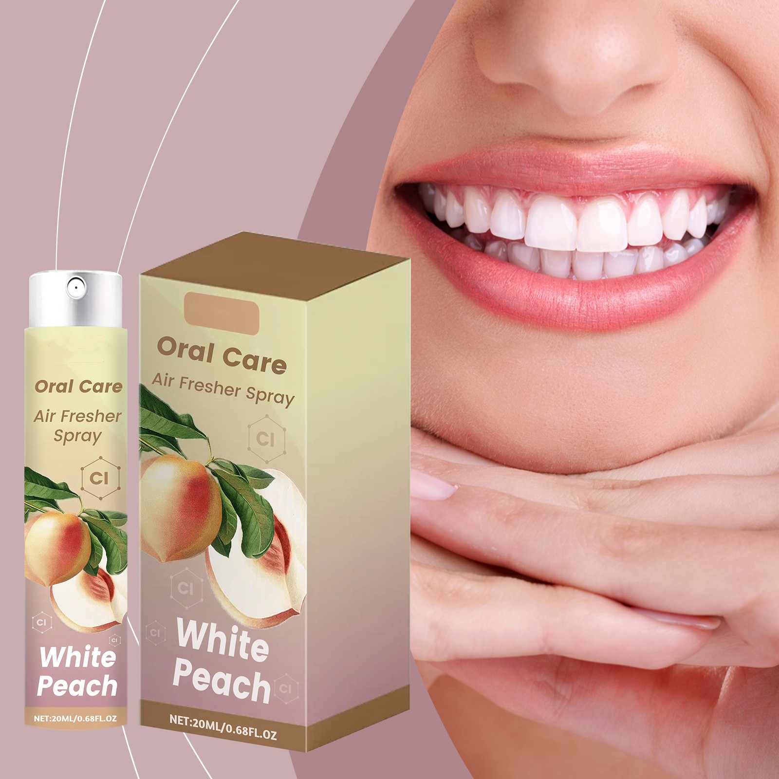 Supbessel Peach Breath Freshening Spray Deep Cleans Coffee Stains