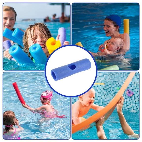 Supbessel Pool Noodle Connector Set with Cross Holes, Blue Foam Tube Sleeve Builder Connection Joint for Swimming Flotation Rods and Water DIY Structures