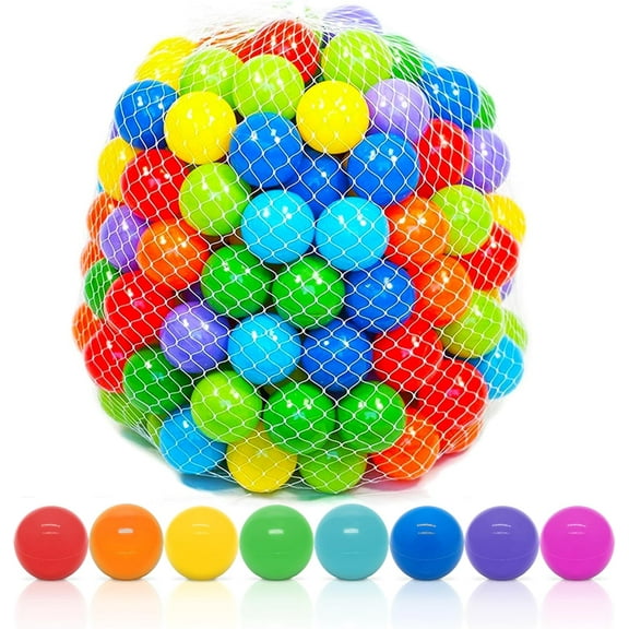 Supbessel Soft Plastic Mini Ball Pit Balls 50 Count / 7 Vibrant Colors - Crush Proof, No Sharp Edges, Non Toxic, Phthalate & BPA Free for Baby Toddler Ball Pit, Play Tents & Tunnels Indoor & Outdoor