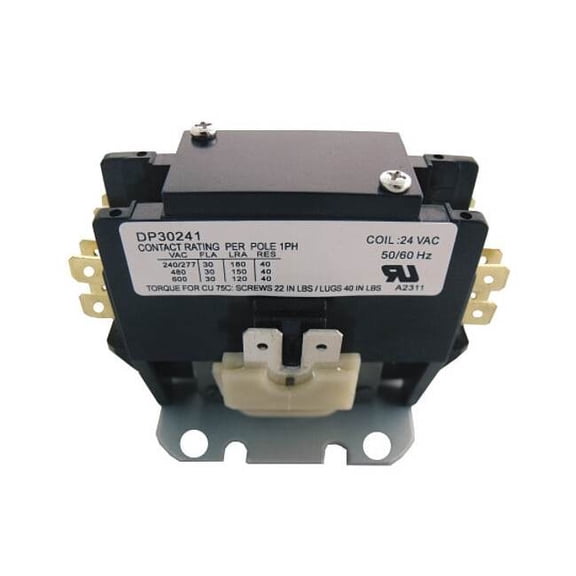 Supco Contactor,1.5 Pole,24V,30A DP30241