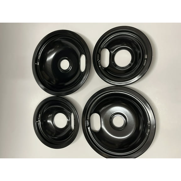 Supco DP8051 4-pack Black Porcelain Range Burner Drip Pan Bowl Set for Whirlpool 2 of W10290353 2 of W10290350