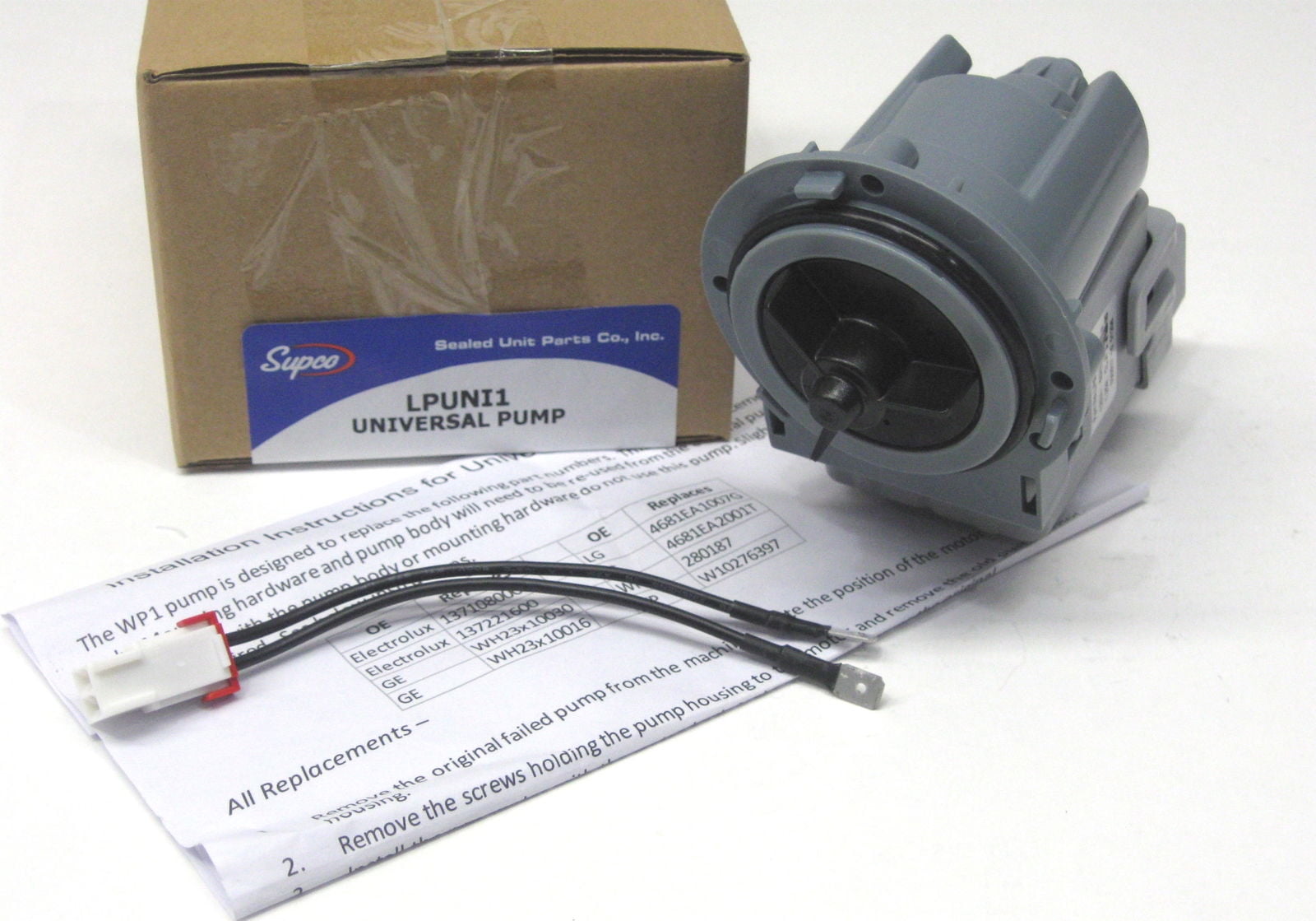 Supco LPUNI1 Universal Washing Machine Drain Pump Motor (DP1)