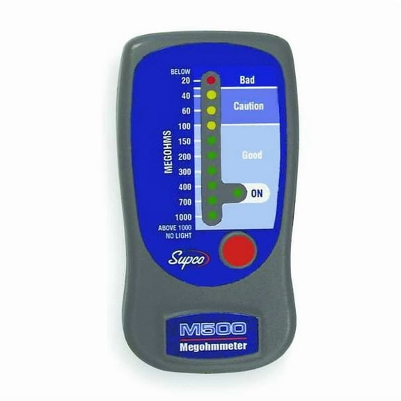 Supco Megohmmeter, 500V DC, LED, Case M500