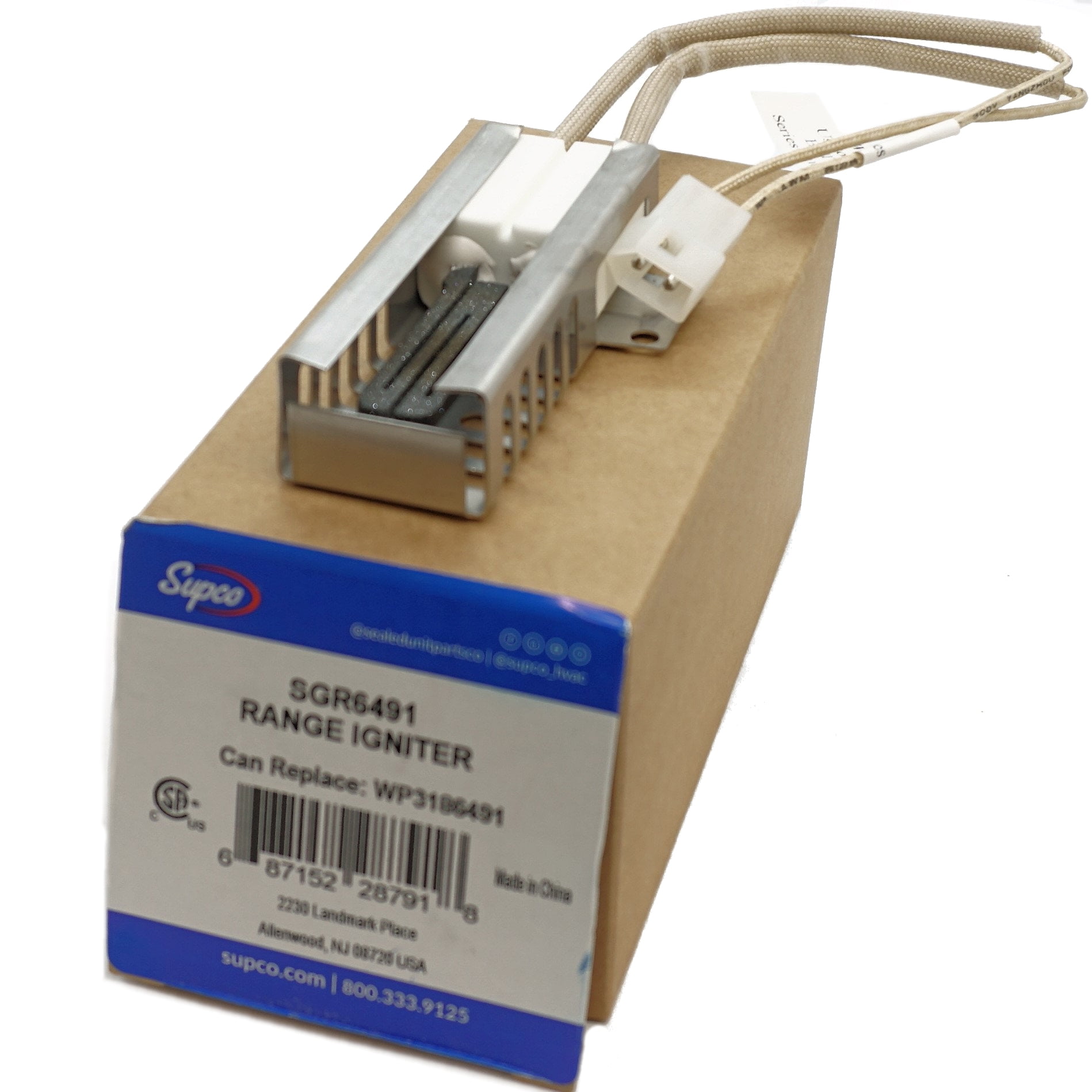 Supco Oven Range Igniter for Whirlpool, AP6007756, PS11740875, WP3186491