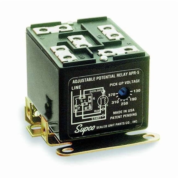 Potential Relay, Adjustable, 110-370, Single, Up to 5 APR5