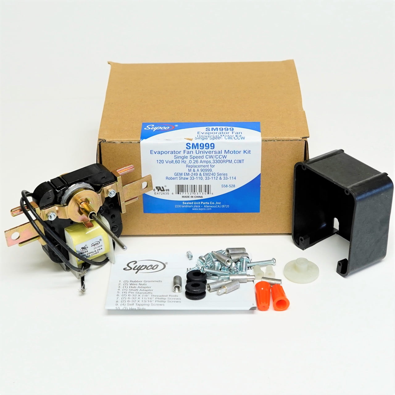 Supco SM999 SM999 SUPCO Universal Evaporator Refrigerator Freezer Fan