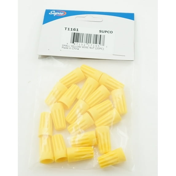 Supco Small Yellow Wire Connector, 20 Piece, T1161