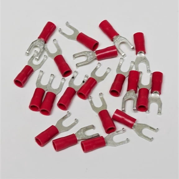 Supco T1042 Insulated Flange Spade Terminal Connector Pack of 20 for 22-18 Wire #8 Stud