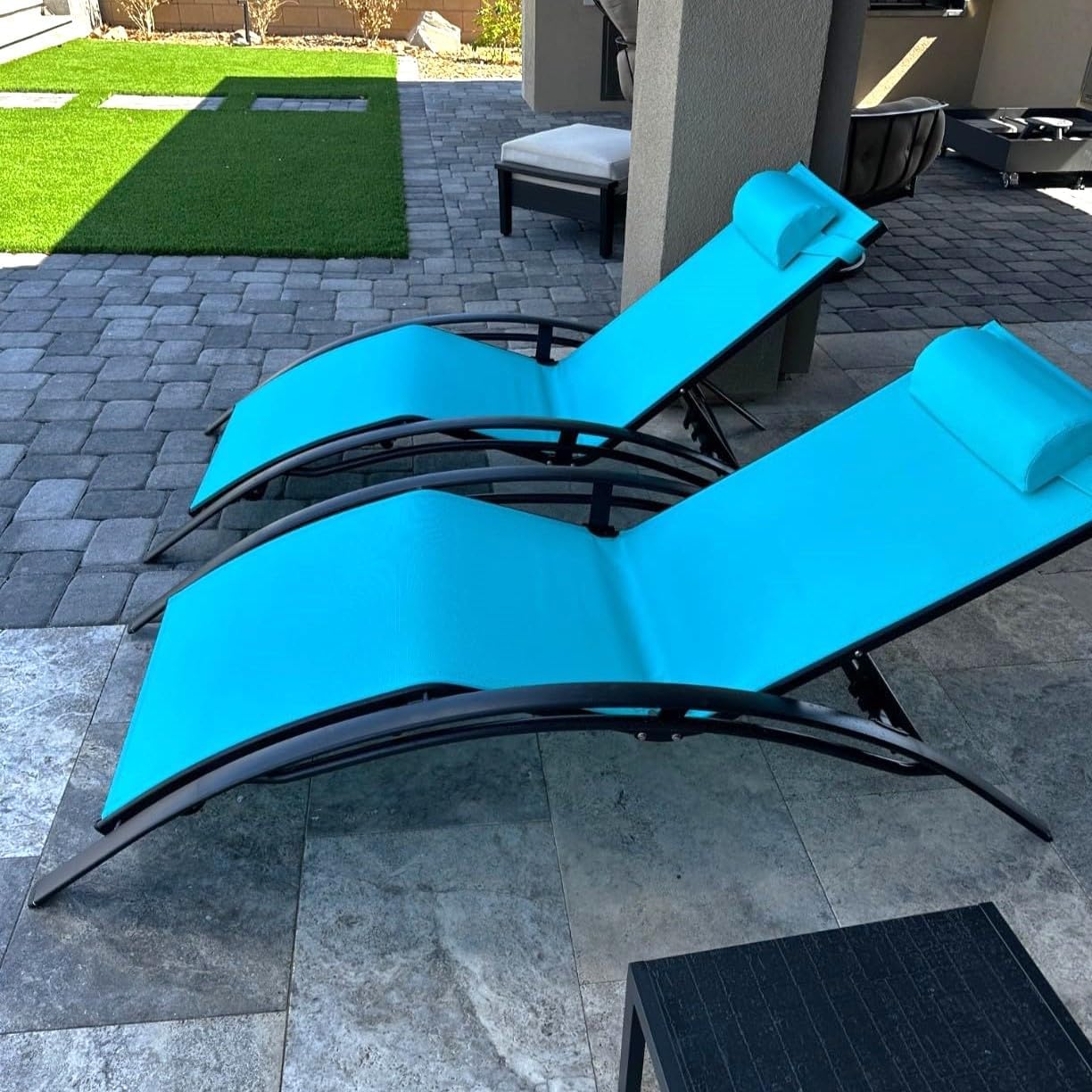 Supdeal Patio Oversized Chaise Lounge Chair Set with Side Table ...