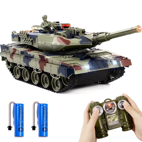 Supdex 1/24 RC Tank Leopard II Remote Control Battle Tank Model Toy Perfect Birthday for Boys 6+