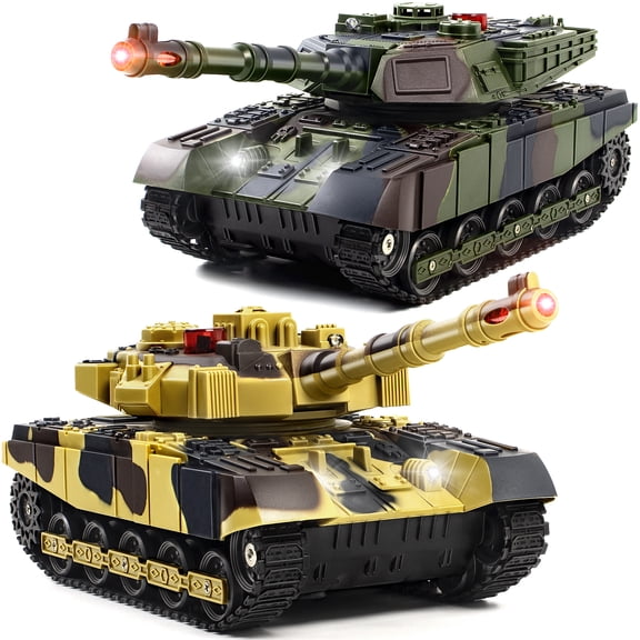 Supdex 1/28 RC Battle Tank Set Remote Control Tank Model Toy that Shoots for Kids Age 6+ Years Old