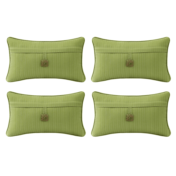 Supdurplus Outdoor DecorativePillows With Coconut Button Pack of 4, 20" x 12" Outdoor Pillow Set for Couch Bed Throw Patio Sofa, Chartreuse