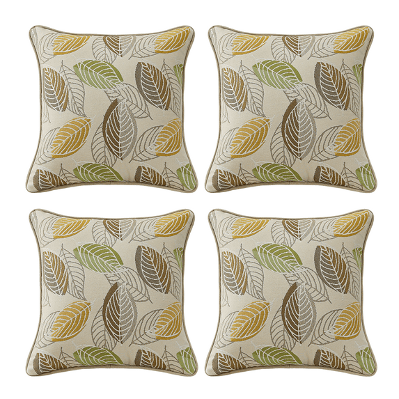 Supdurplus Outdoor Sunbrella Decorative Pillows Pack of 4, 18" x 18" Outdoor Pillow Set for Couch Bed Throw Patio Sofa, Momento Spring